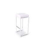 Times Square - tabouret blanc assise skaï